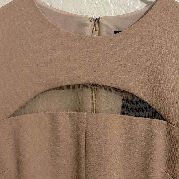 Peggy Hartanto Dress Mod Exaggerated Ruffled Sleeves Babydoll Dress Tan Size 2 - Picture 8 of 15